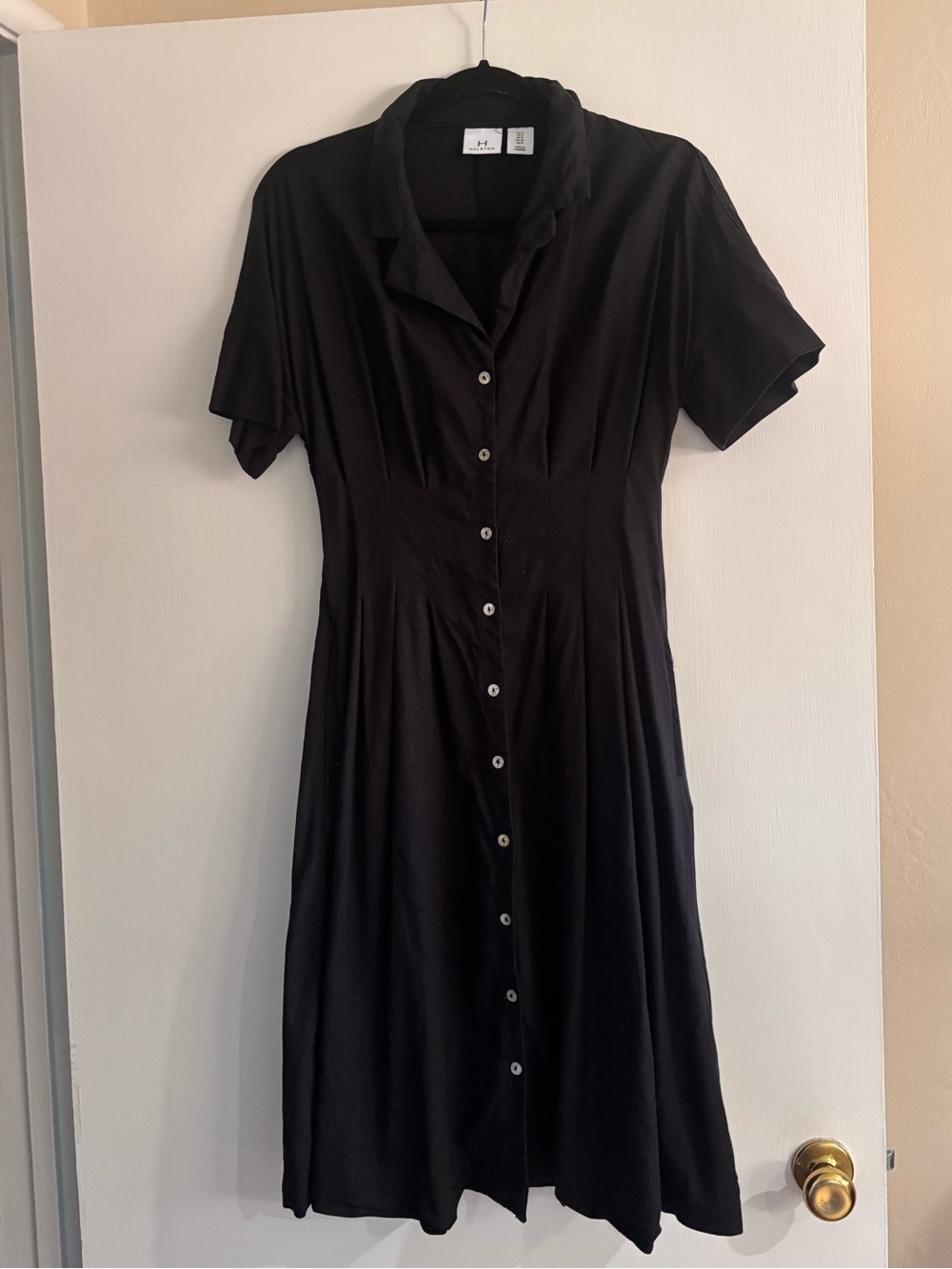Classic Black Button-Front Women's Dress